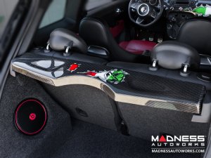 FIAT 500 Parcel Shelf - Carbon Fiber - Italian Flag w/ Black Scorpion 